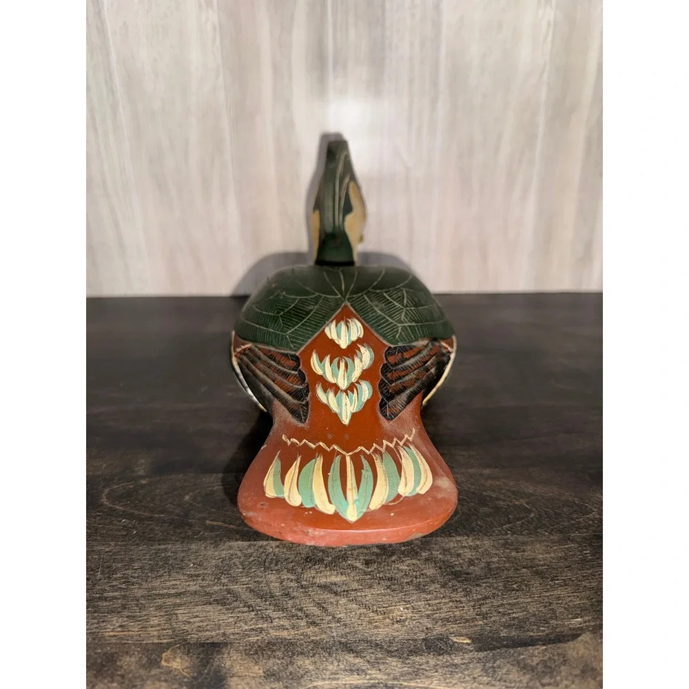 Vintage Hand Painted Wooden Wood Duck Decoy Decorative Folk‎ Art Figurine